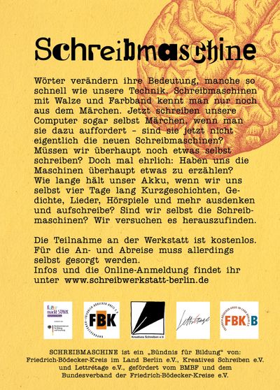 Schreibmaschine Flyer mit Text
